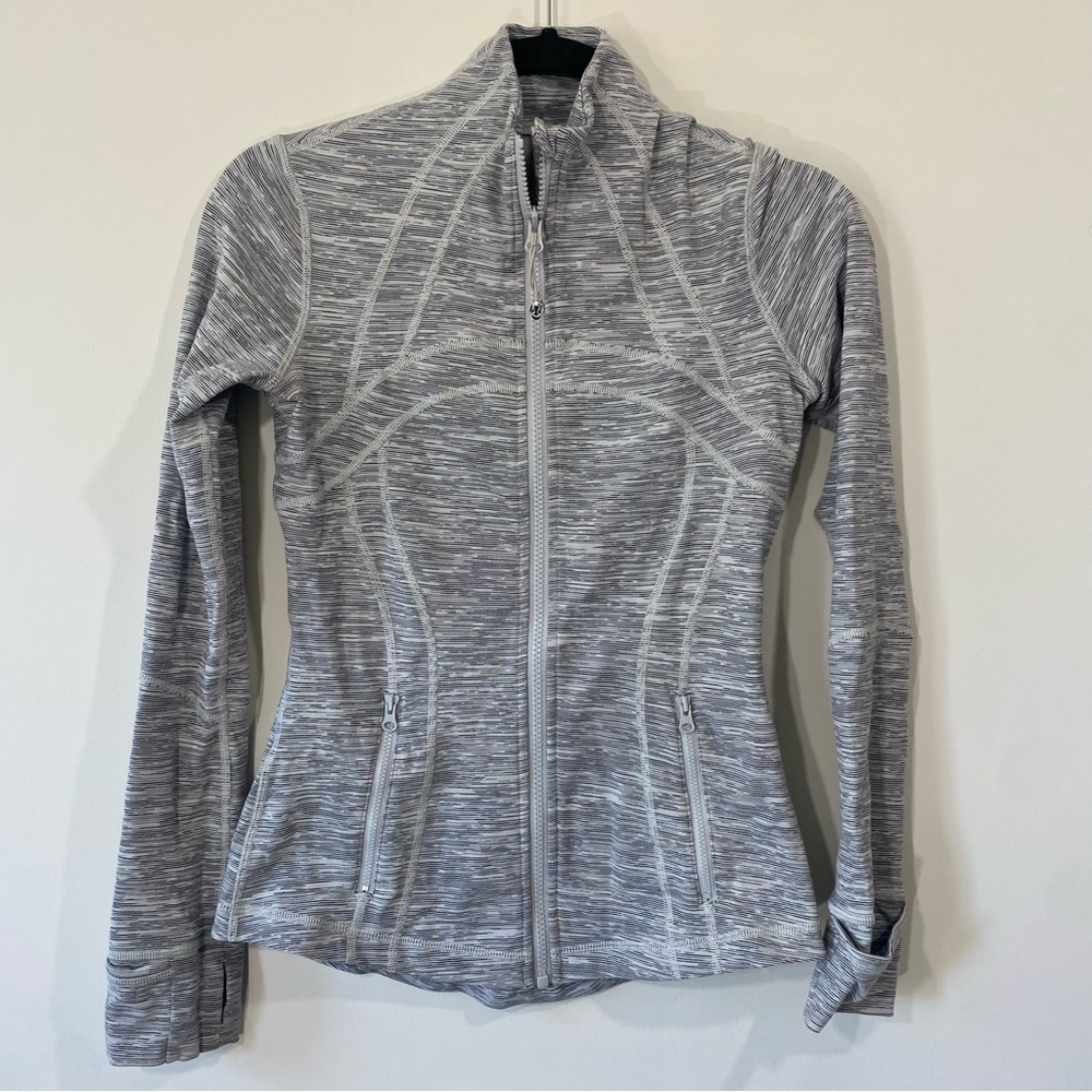 Lululemon Define Jacket 4 Wee Are From Space WAFS Silver Spoon Grey White Stripe